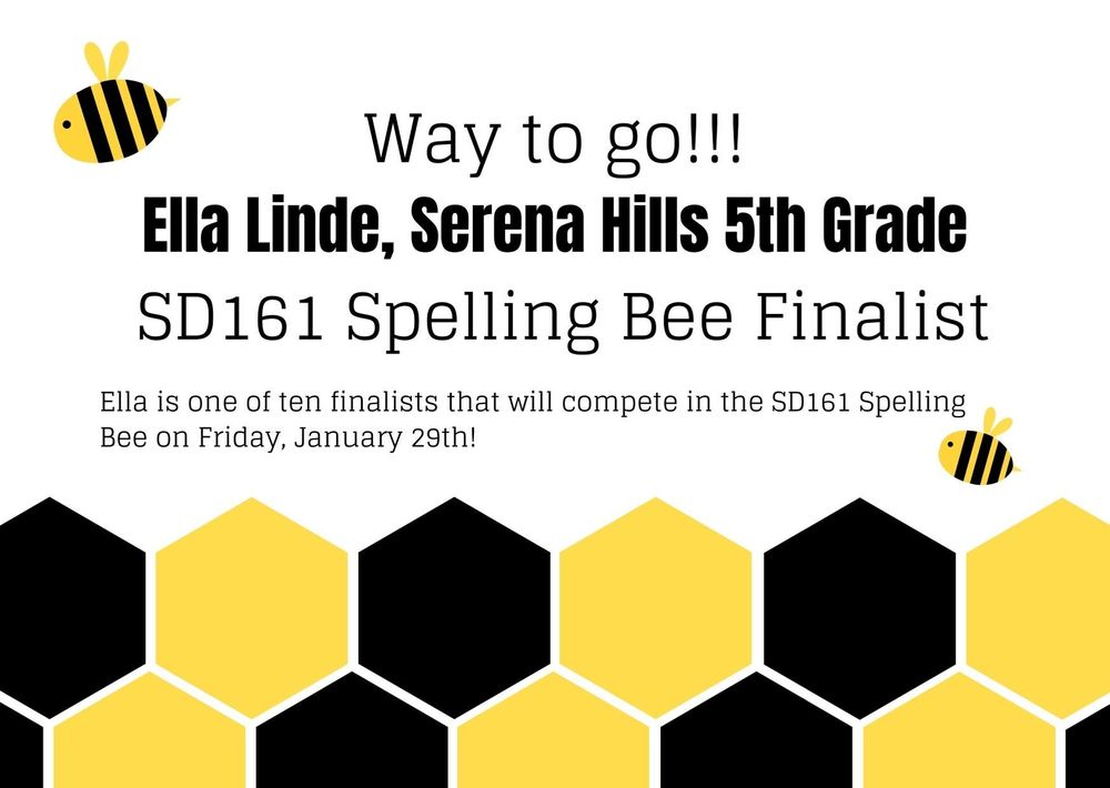 SH Spelling Bee Finalist Serena Hills Elementary