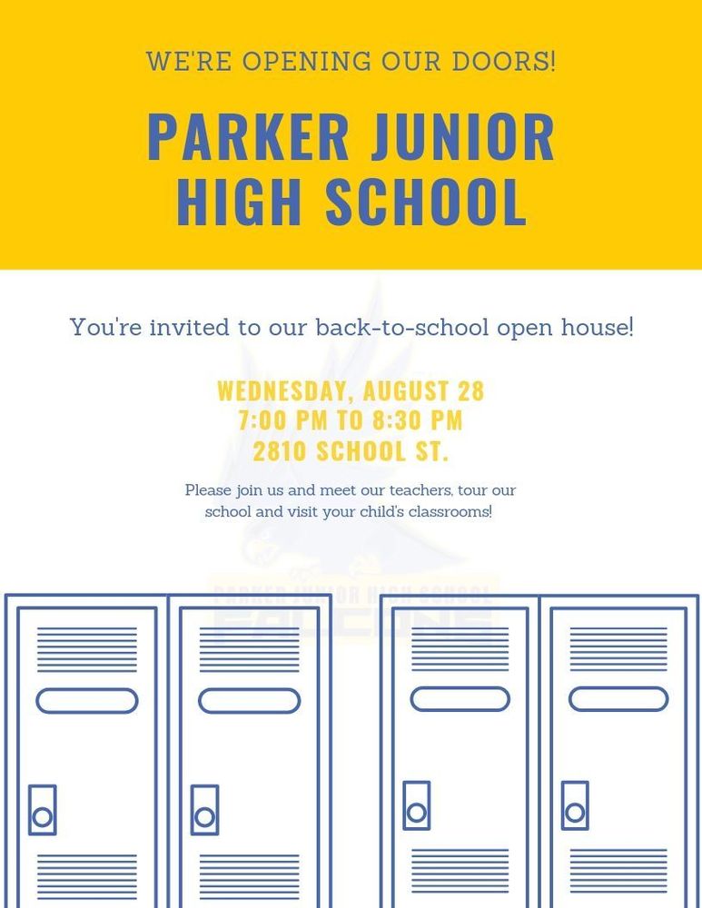 Parker Junior High School Open House