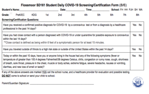 SD 161 Student COVID-19 Certification Form