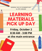 K-5 Material Pick Up Day